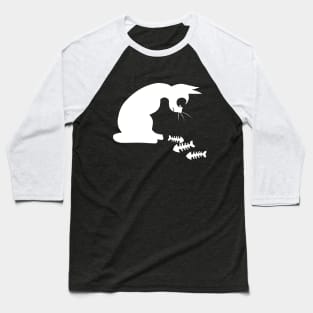 White cat Baseball T-Shirt